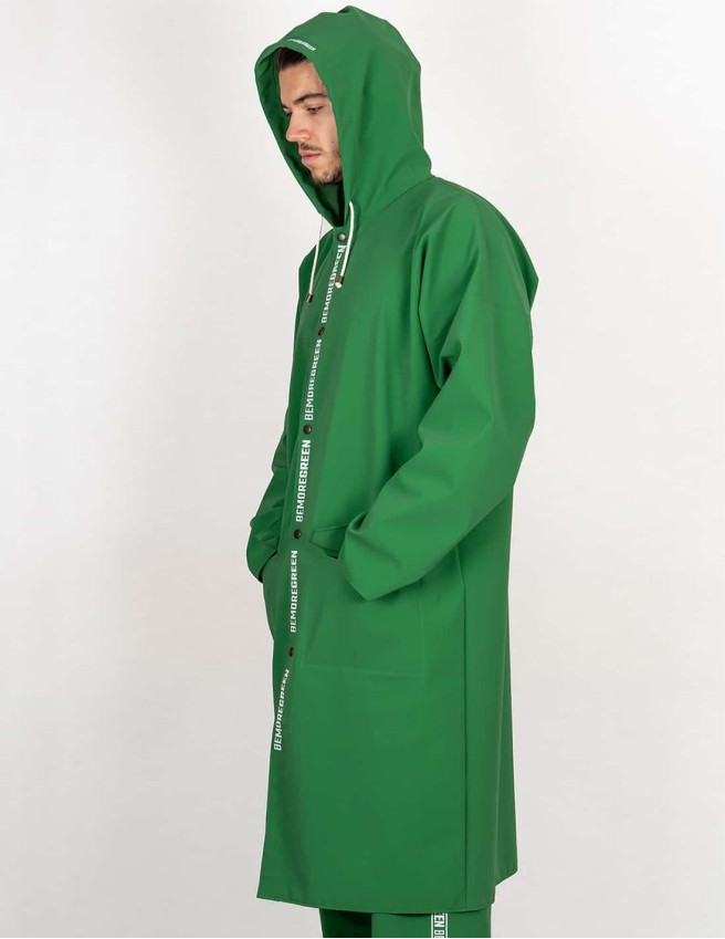Simple knee-length rain Men's coat 906 - BeMoreGreen